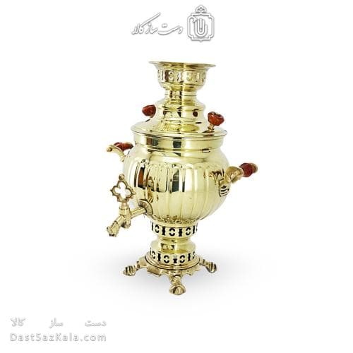 سماور زغالی برنجی مدل آینه ای 3 لیتری کد AH-147