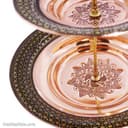 شیرینی خوری خاتم کاری مسی دو طبقه کد MJ-77