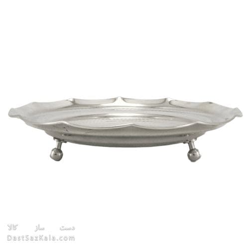 شیرینی خوری مسی سفید سه پایه کوتاه 25 سانتیمتری کد AH-92