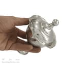 قندان مسی پایه دار سفید زنجان 17 سانتیمتری AH-77