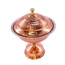 قندان مسی پایه دار چکش کاری شده زنجان 14 سانتیمتری کد SSH-60