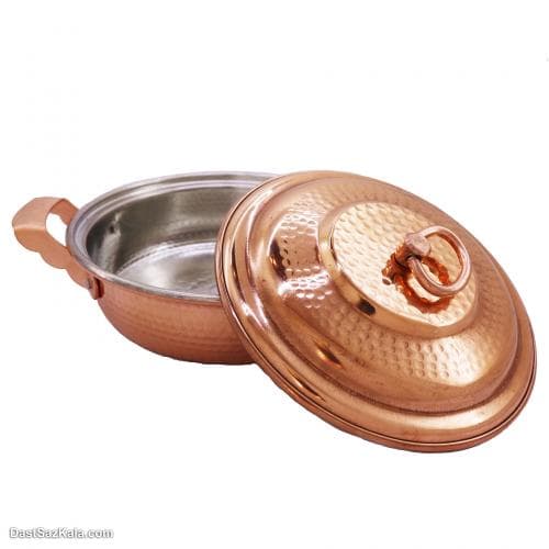 ماهیتابه درب دار مسی زنجان سایز 1 کوچک کد PA-32