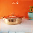 ماهیتابه درب دار مسی زنجان سایز 4 بزرگ کد PA-35