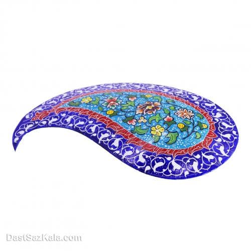 پلاک و دیوارکوب میناکاری مسی طرح بته جقه کد LT-16