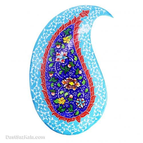 پلاک و دیوارکوب میناکاری مسی طرح بته جقه مجموعه 3 عددی LT-17