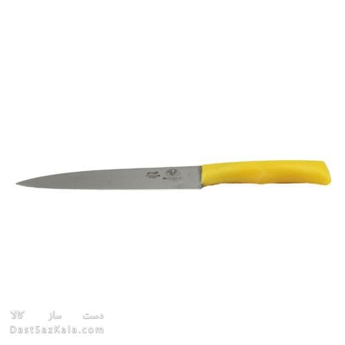 چاقوی استیل مروارید زنجان راسته دسته زرد پلاستیکی کد 15-MN