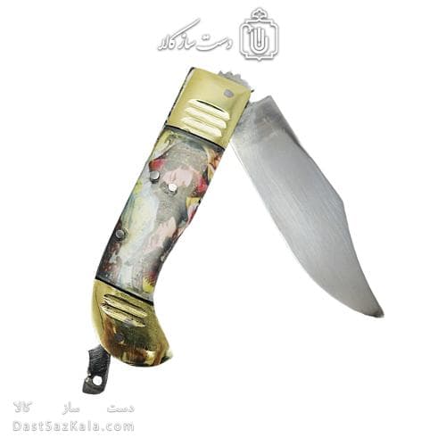 چاقوی دنده ای تاراسی زنجان طرح لیلی و مجنون کد SHN-34