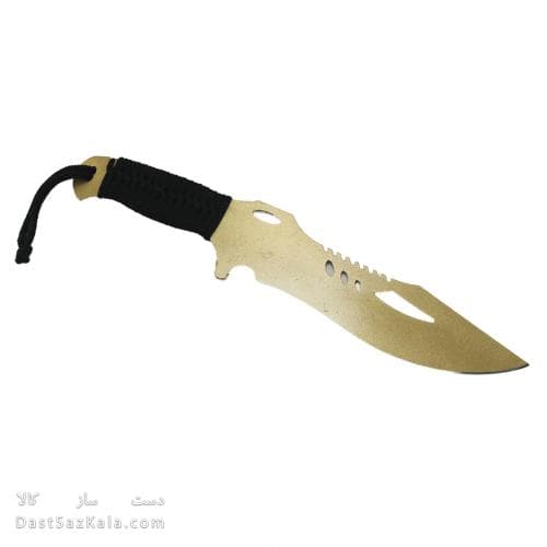 چاقوی شکاری بوکر طلایی با غلاف مشکی 36 سانتیمتری کد MN-51