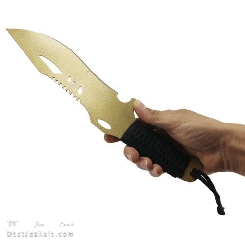 چاقوی شکاری بوکر طلایی با غلاف مشکی 36 سانتیمتری کد MN-51