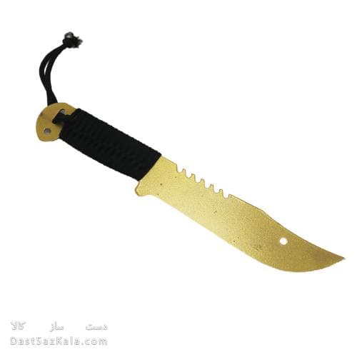 چاقوی شکاری طلایی با غلاف مشکی 31 سانتیمتری کد MN-50
