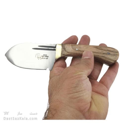 چاقوی پوست کن فولاد مروارید زنجان براق دسته چوبی کد MN-73
