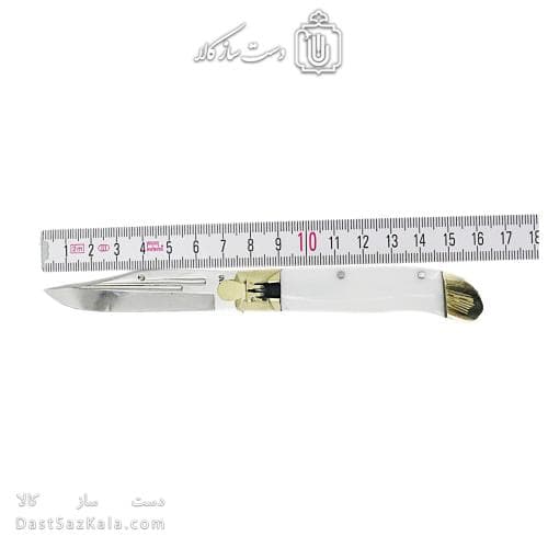 چاقو ضامن دار تاشو زنجان 16 سانتیمتری دسته سفید کد SHN-36