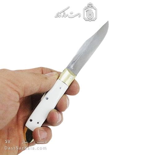 چاقو ضامن دار تاشو زنجان 16 سانتیمتری دسته سفید کد SHN-36