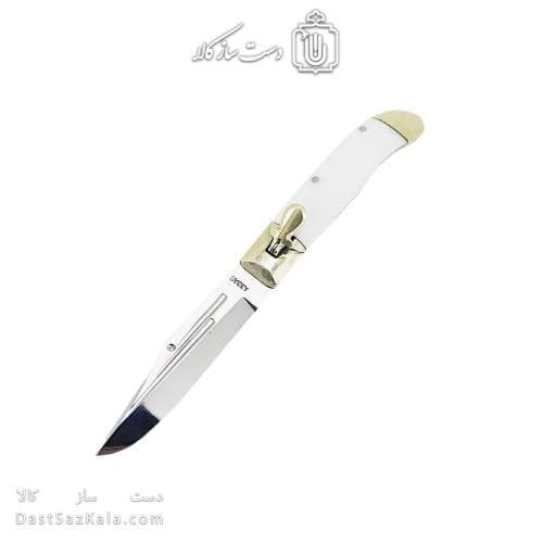 چاقو ضامن دار تاشو زنجان 16 سانتیمتری دسته سفید کد SHN-36