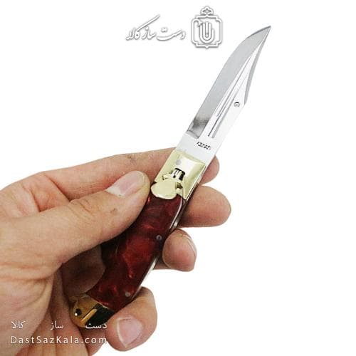 چاقو ضامن دار زنجان 16 سانتیمتری دسته قرمز کد SHN-35