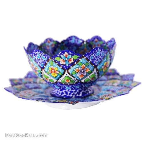 کاسه و بشقاب میناکاری مسی کد LT-37
