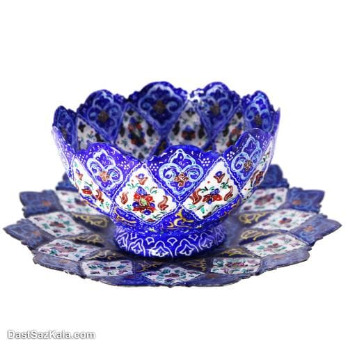 کاسه و بشقاب مسی میناکاری کد LT-78