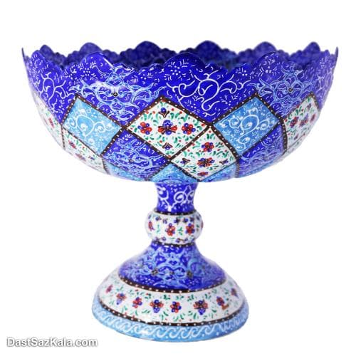 آجیل خوری مسی میناکاری شده پایه دار کد LT-87