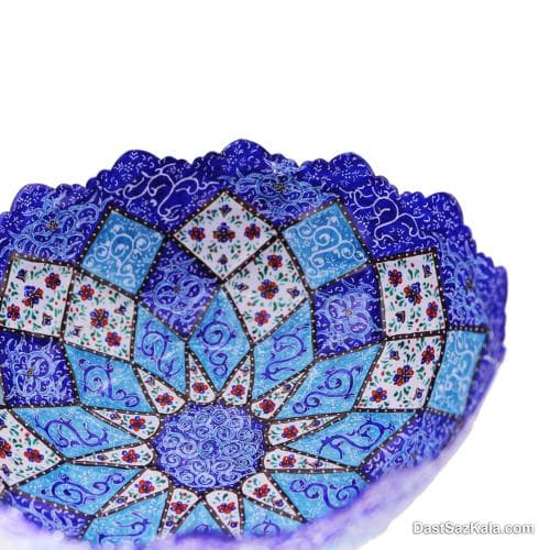 آجیل خوری مسی میناکاری شده پایه دار کد LT-87