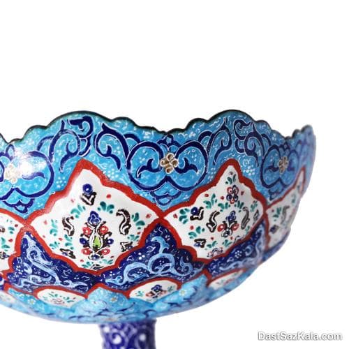 آجیل خوری میناکاری مسی پایه دار کد LT-86