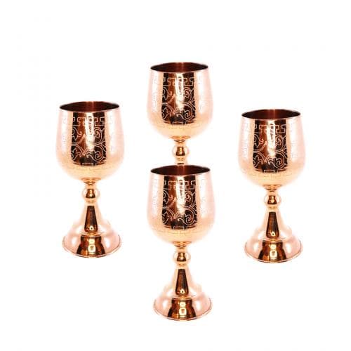 گلاسه مسی طرح دار 4 عددی کد AP-43