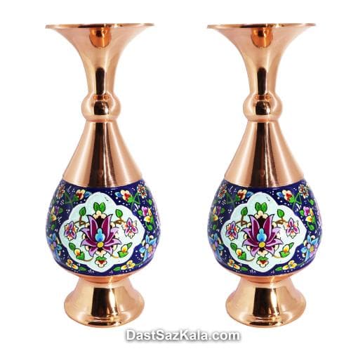 گلدان مسی پرداز مدل موشکی 20 سانتی مجموعه ی 2 عددی کد MJ-26