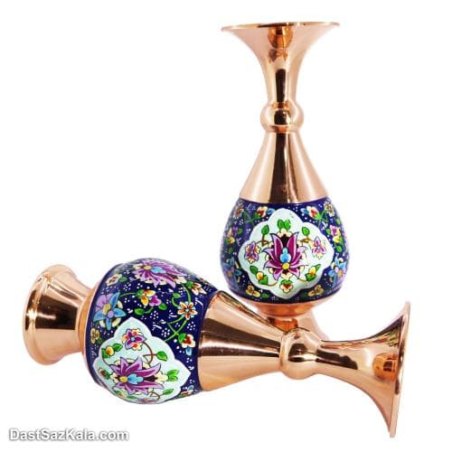 گلدان مسی پرداز مدل موشکی 20 سانتی مجموعه ی 2 عددی کد MJ-26