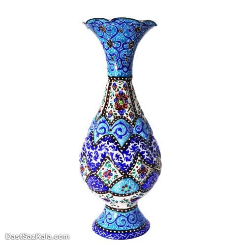 گلدان کوزه ای میناکاری مسی کوچک کد LT-107