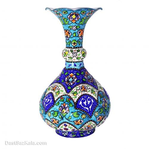 گلدان میناکاری مسی مدل کوزه ی 16 سانتی کد LT-20