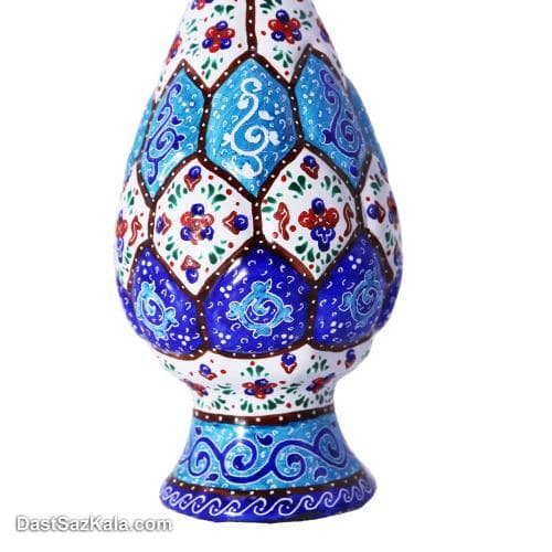 گلدان مسی میناکاری مدل کوزه ای 16 سانتی کد LT-92