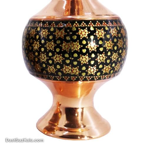 گلدان خاتم کاری اصفهان 16 سانتی مدل گیلاسی 2 عددی MJ-93