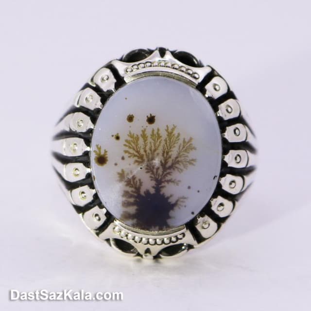 انگشتر نقره مردانه شجر اصل با رکاب ریخته تک درخت کد RN-20