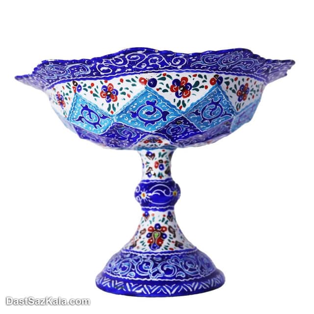 بستنی خوری پایه دار میناکاری مسی 12 سانتی کد LT-85