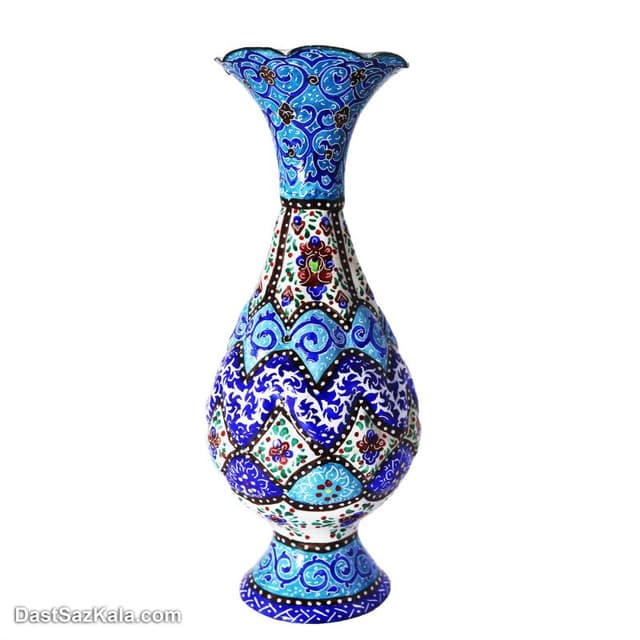 گلدان کوزه ای میناکاری مسی کوچک کد LT-107