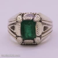 انگشتر زمرد زامبیا مردانه درجه یک با رکاب شیخ احمد کد RN-36