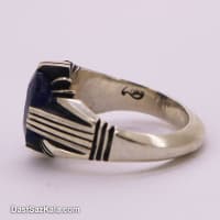 انگشتر مردانه یاقوت کبود اصل با رکاب چهار چنگ دست ساز RN-33