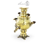 سماور ذغالی برنجی 1 لیتری مدل آینه ای کد AH-150