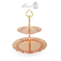 شیرینی خوری مسی دو طبقه جدید به ارتفاع 35 سانتیمتر کد AH-131