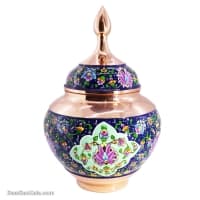 قندان مسی طرح سیب مدل پرداز نانو شده 24 سانتیمتری کد MJ-11