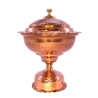 قندان مسی پایه دار چکش کاری شده زنجان 14 سانتیمتری کد SSH-60