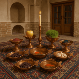 ظروف هفت سین مسی: نمادی از اصالت و زیبایی در سفرههای هفت سین نوروز باستانی ایرانیان