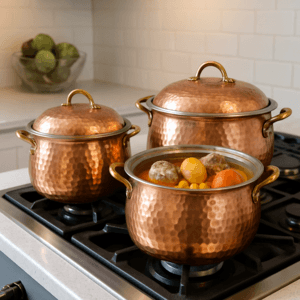 راهنمای خرید و بررسی مزایای قابلمه مسی در پخت و پز
