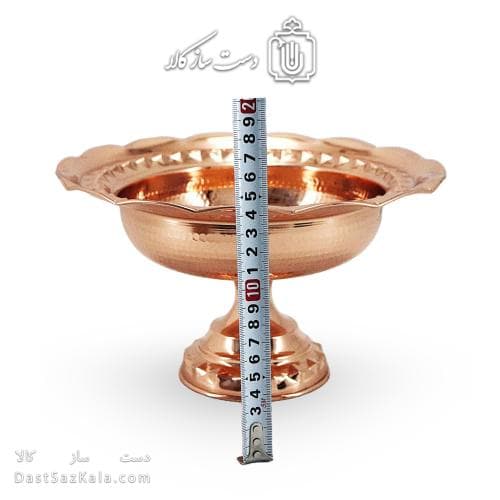 آجیل خوری مسی جدید پایه دار فضلی قطر 25 سانتیمتری کد AH-122
