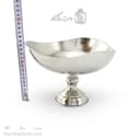 آجیل خوری مسی سفید روکش کروم مدل سه گوش 22 سانتی کد AH-29