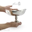 آجیل خوری مسی سفید روکش کروم مدل سه گوش 22 سانتی کد AH-29