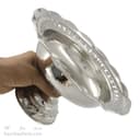 آجیل خوری مسی سفید زنجان قطر 25 سانتیمتری پایه دار کد AH-73