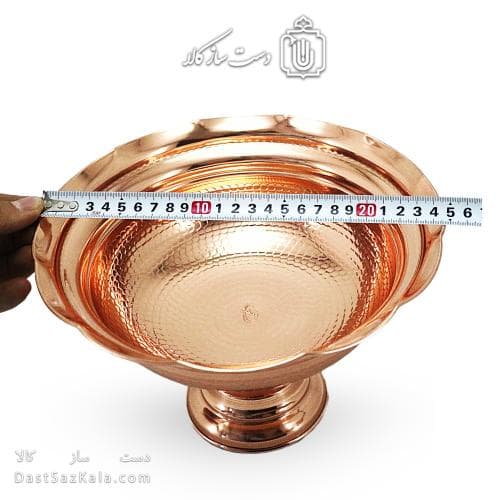 آجیل خوری مسی پایه دار زنجان قطر 25 سانتیمتری کد AH-126