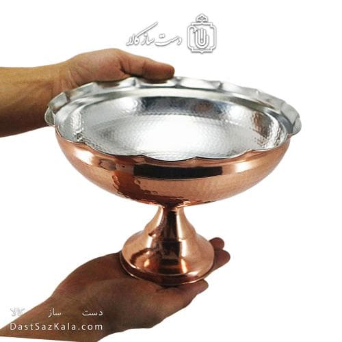 آجیل خوری مسی پایه دار زنجان مدل خورشیدی کد AAS-13