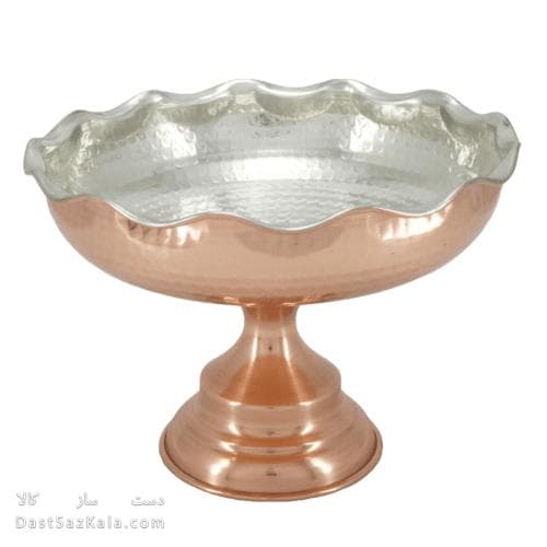 آجیل خوری مسی پایه دار چکشی قطر 20 سانتیمتری کد AH-102