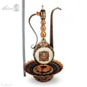 آفتابه لگن مسی الماس تراش نقره کوب جلال مدل تخت کد MJ-120